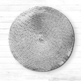 Beaded Placemat 30cm - Silver